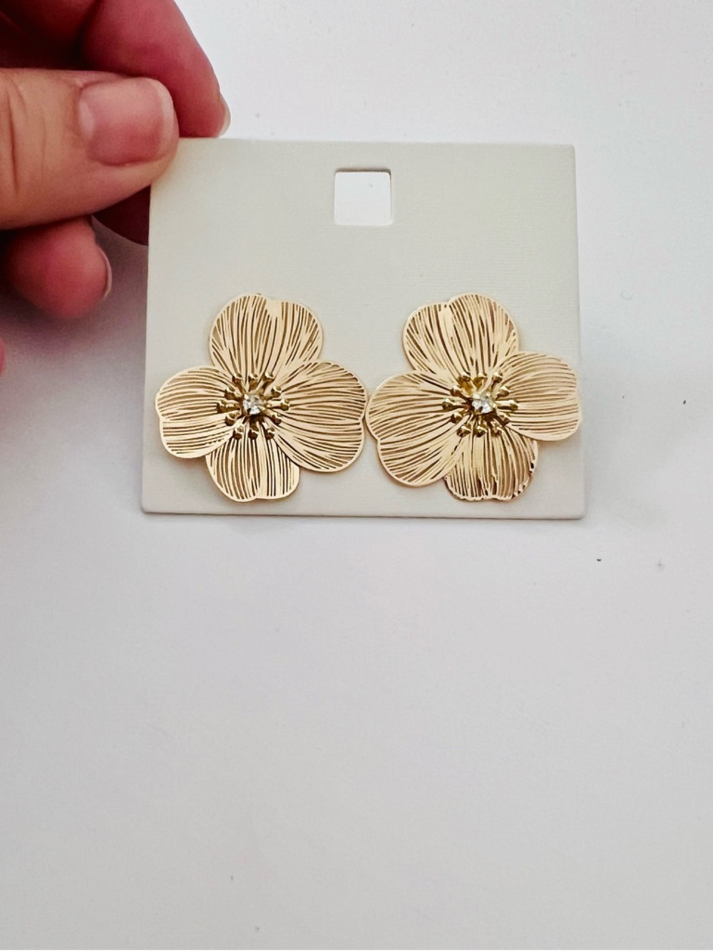 Gold Floral Blossom Stud Earrings - Women Jewelry
